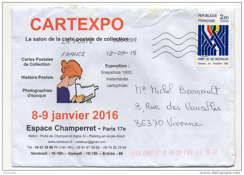 2015--tp  Sommet Des Pays Industrialisés --1982--............seul Sur Lettre Illustrée----------utlisation Tardive - 1961-....