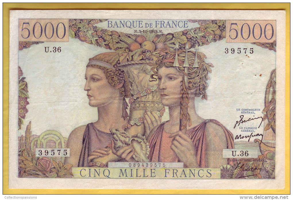 BILLET FRANCAIS - 5000 Francs Terre Et Mer 3.11.1949 SUP - 5 000 F 1949-1957 ''Terre Et Mer''