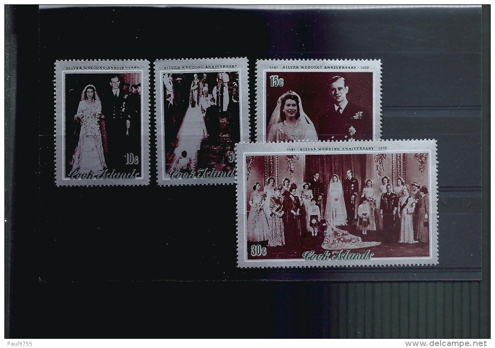 COOK ISLANDS 1973 Y.T 328-331 SILVER WEDDING - Cook