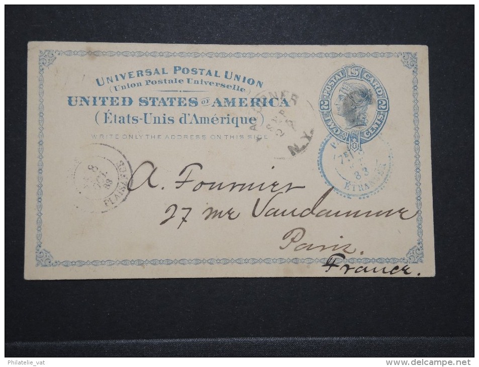 ETATS UNIS - Entier Postal Pour La France En 1883 - A Voir - Lot P 14825 - ...-1900