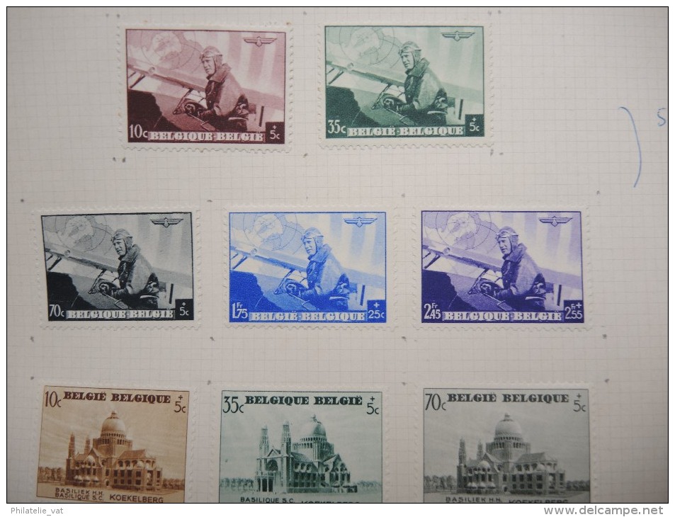 BELGIQUE - Petite collection montée sur feuille d´album - A voir - Lot n° 10554