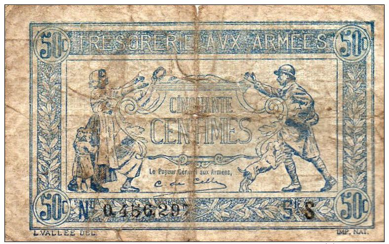 FRANCE : 50 Cts Tresorerie Aux Armées 1917 (fine) - 1917-1919 Legerschatkist