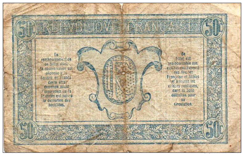 FRANCE : 50 Cts Tresorerie Aux Armées 1917 (fine) - 1917-1919 Army Treasury