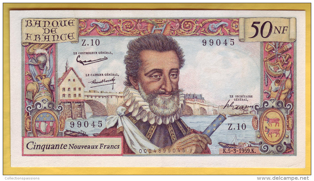 BILLET FRANCAIS - 50 NF Henri IV 5.3.1959 SUP - 50 NF 1959-1961 ''Henri IV''