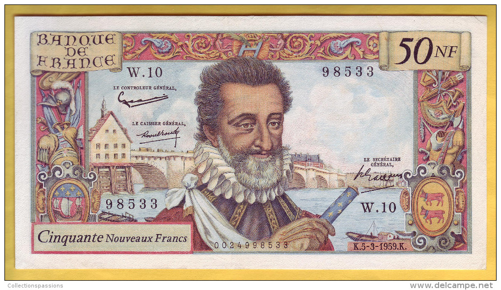 BILLET FRANCAIS - 50 NF Henri IV 5.3.1959 SUP - 50 NF 1959-1961 ''Henri IV''