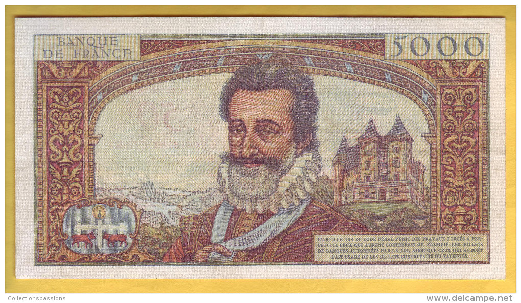 BILLET FRANCAIS - 50 NF Sur 5000 Francs Henri IV  30.10.1958 SUP - 1955-1959 Overprinted With ''Nouveaux Francs''