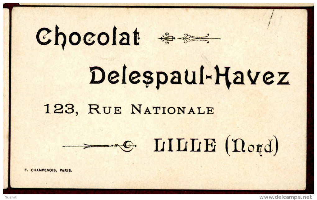 Chocolat Delespaul-Havez, Lille, Chromo Lith. Champenois TM36-38 Dessin à Colorier, Porteur D'eau - Autres & Non Classés