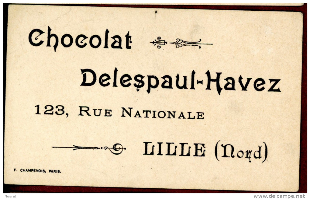 Chocolat Delespaul-Havez, Lille, Chromo Lith. Champenois TM36-38 Dessin à Colorier, Couple, Hiver, Mauvais Temps - Autres & Non Classés
