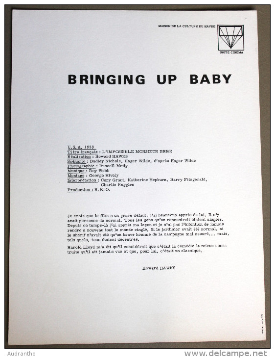 Bringing Up BABY HAWKS Cary Grandt Hepburn Maison De La Culture Du Havre - Fotos