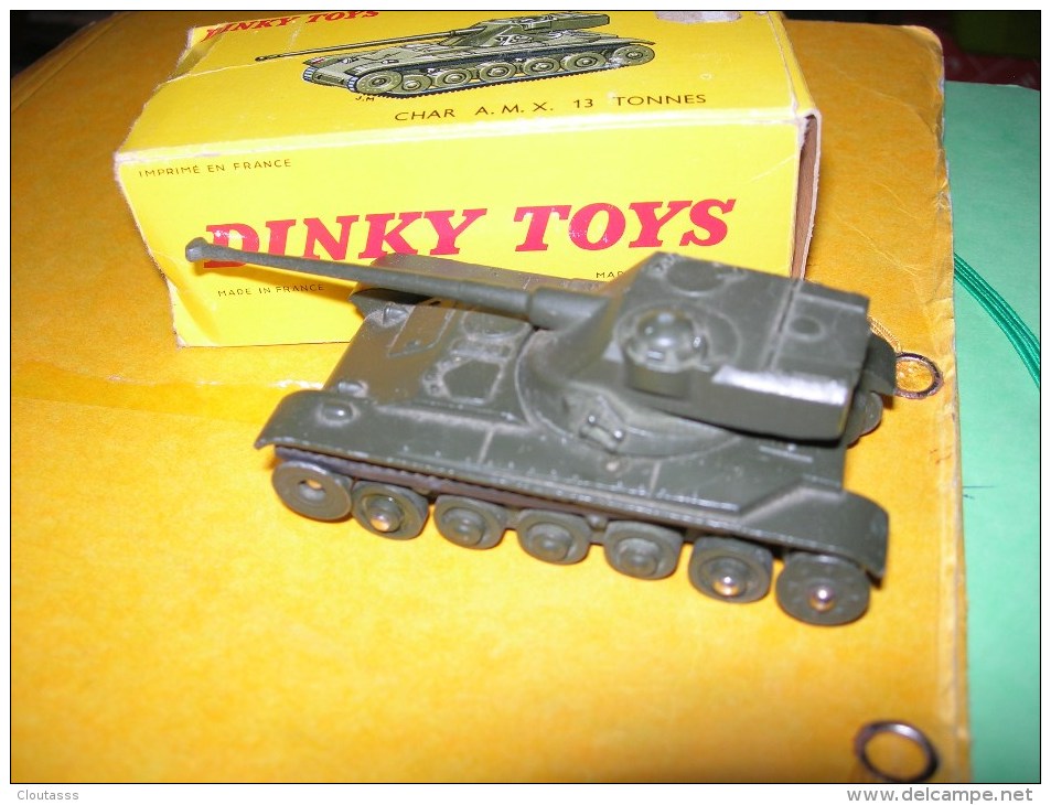 DINKY TOYS)  CHAR A MX -EXCELLENT ETAT- TOURELLE PIVOTANTE, CHENILLES ROULENT, REF 817   AVEC BOITE - Véhicules