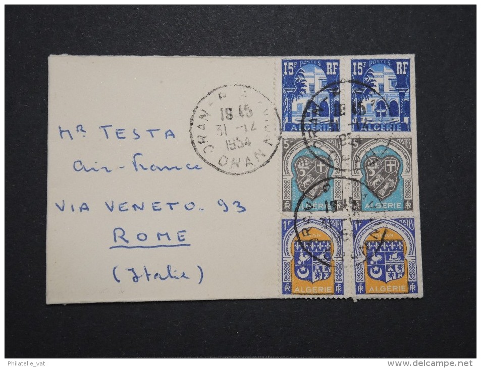 FRANCE - ALGERIE - Petite Enveloppe De Oran Pour Rome En 1954 - A Voir - Lot P 14838 - Lettres & Documents