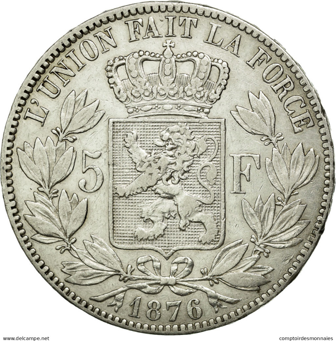 Monnaie, Belgique, Leopold II, 5 Francs, 5 Frank, 1876, TTB+, Argent, KM:24 - 5 Francs