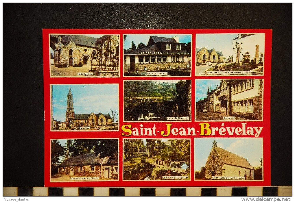 CP, 56, SAINT JEAN BREVELAY Le Puits Ferré Le Credit Agricole Moulin L'eglise La Mairie La Chapelle St Ni Edition Artaud - Saint Jean Brevelay