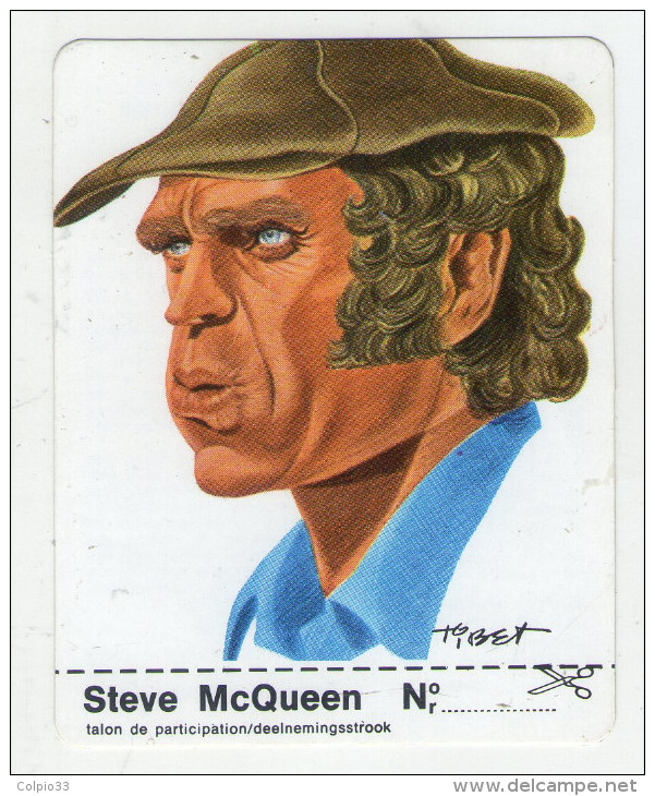 AUTOCOLLANT . STICKER . 1974 .  STEVE  MAC QUEEN  .  CARICATURE . CLARK . - Autocollants