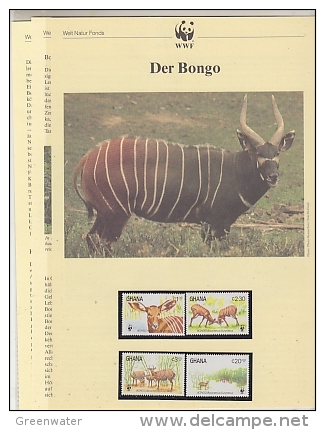 Ghana 1984  WWF / Bongo 4v ** Mnh With 3 Leaflets With Information About The Issue (W519) - Unused Stamps