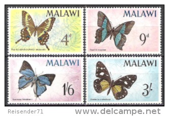 Malawi 1966 Tiere Animals Fauna Schmetterlinge Butterflies Papilion Mariposa Insekten Insects, Mi. 37-0 ** - Malawi (1964-...)