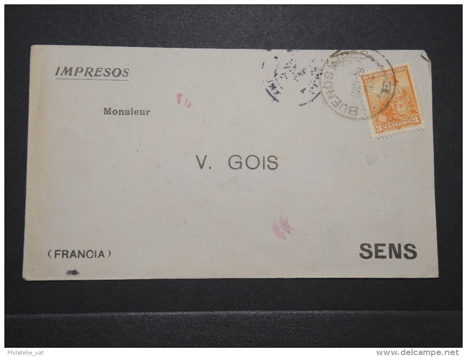 ARGENTINE - Enveloppe De Buenos Aires Pour Sens En 1904 - Tarif Imprimé - A Voir - Lot P 14862 - Covers & Documents