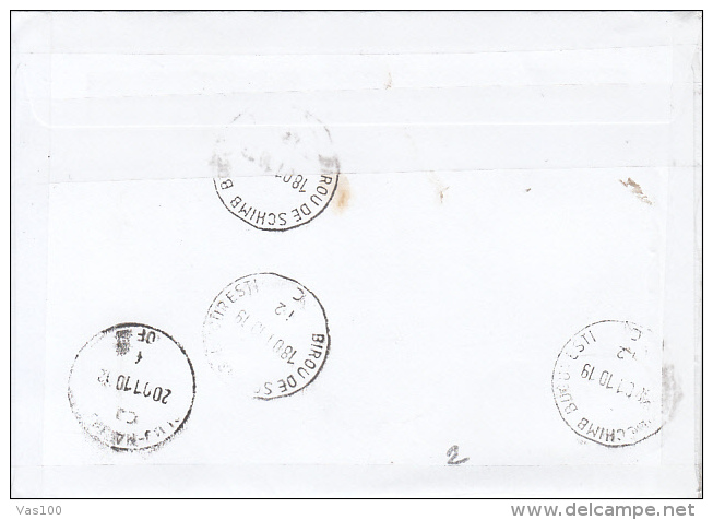 CHAIRS, SOFA, STAMPS ON REGISTERED COVER, 2010, HUNGARY - Briefe U. Dokumente