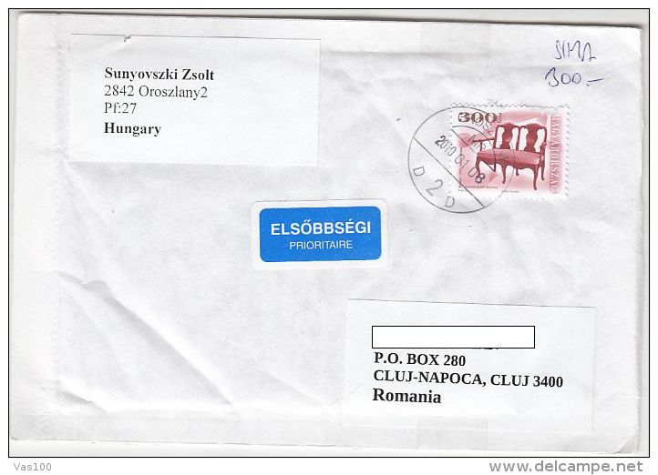 SOFA, STAMPS ON COVER, 2010, HUNGARY - Brieven En Documenten