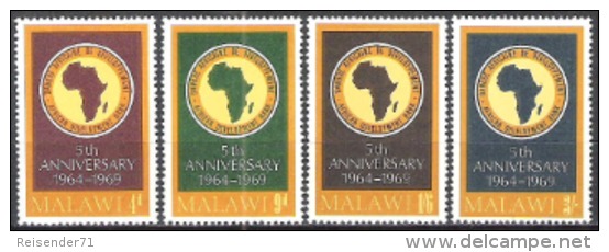 Malawi 1969 Wirtschaft Economy Entwicklung Developement Entwicklungsbank Aufbau Landkarten, Mi. 114-7 ** - Malawi (1964-...)