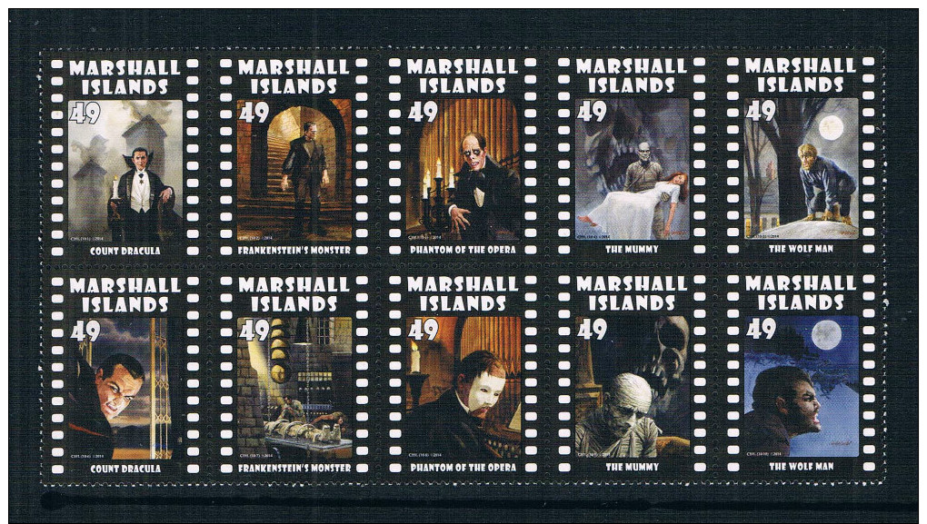 MU1118 Marshall Islands 10 New 0417 2014 Ghost Movie - Marshalleilanden