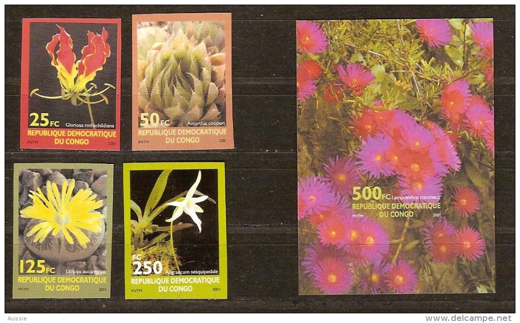 Congo 2002 OBCn° 2105-08 *** Et Bloc 206 *** ND Ongetand Cote 56,50 Euro Flore Bloemen Fleurs Flowers - Ungebraucht