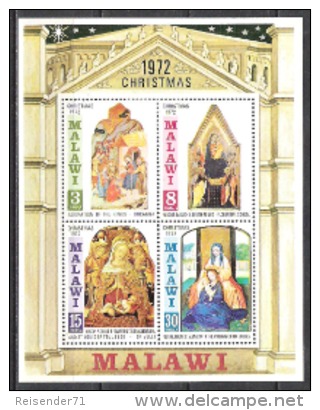 Malawi 1972 Religion Christentum Feiertage Weihnachten Christmas Kunst Kultur Gemälde Crivelli Brugger, Bl. 29 ** - Malawi (1964-...)