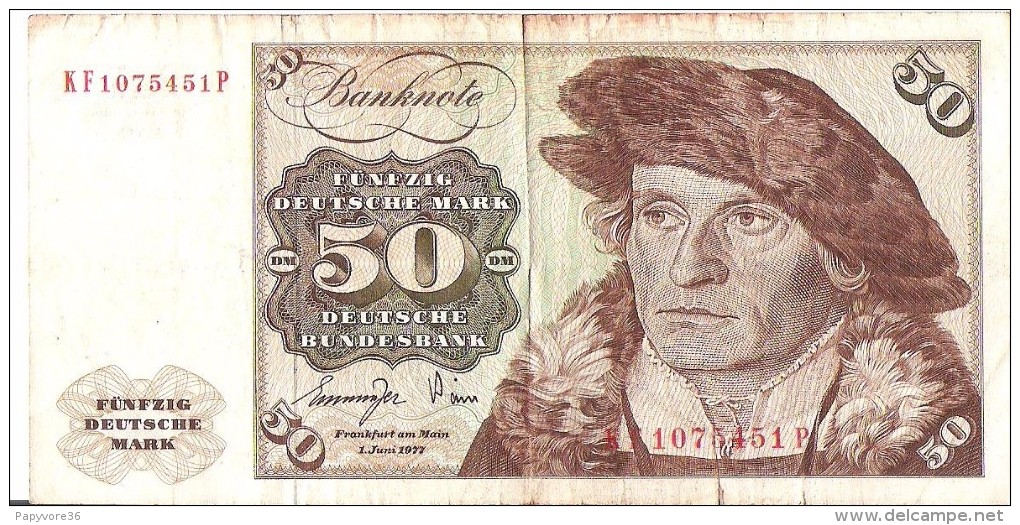 Billet 50 Deutsche Mark - Allemagne Fédérale - Etat TB - 50 Deutsche Mark