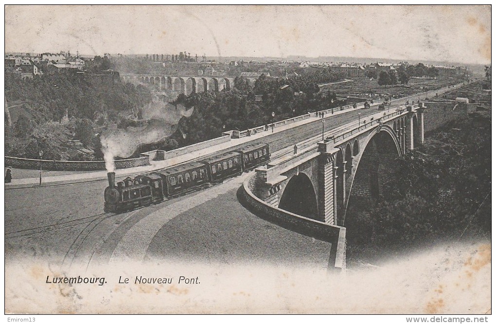 Luxembourg Le Nouveau Pont Du Chemin De Fer Train à Vapeur Ch. Bernhoeft 1908 - Luxembourg - Ville