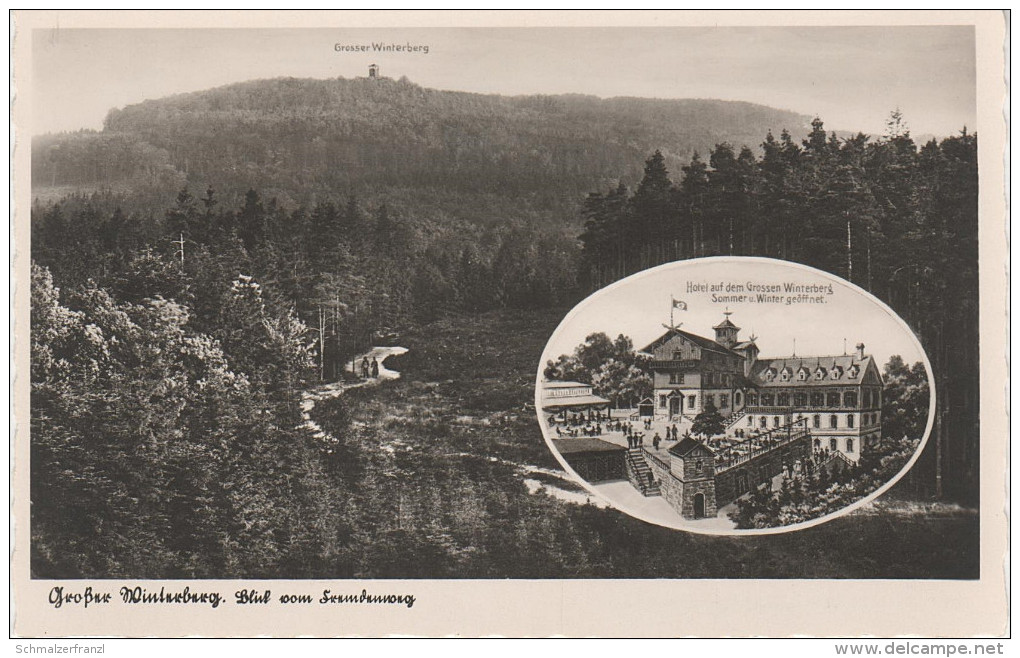 AK Grosser Winterberg Gasthof Baude Turm NS Flagge Fremdenweg Sächsische Schweiz Bei Schmilka Bad Schandau Ostrau - Schmilka