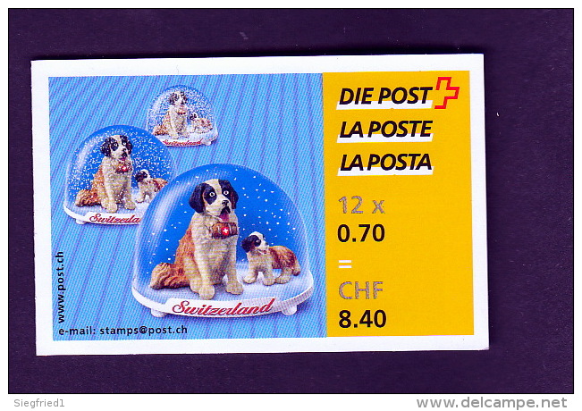 Schweiz ** 0-122  Schneekugel Skl Markenheft 2001  Postpreis  8,40 CHF - Booklets