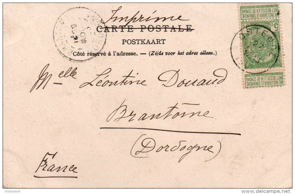 Ostende - Oostende - Sur Les Brise-lames En 1903 - Carte  Rare Avec Timbre "ne Pas Livrer Le Dimanche"- TBE - 2 Scans - Oostende