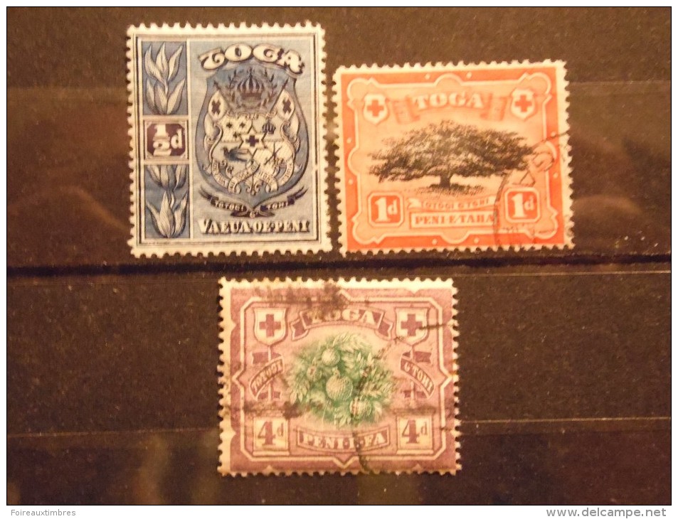 TONGA - 1897 - N°38/39/43 - Tonga (...-1970)