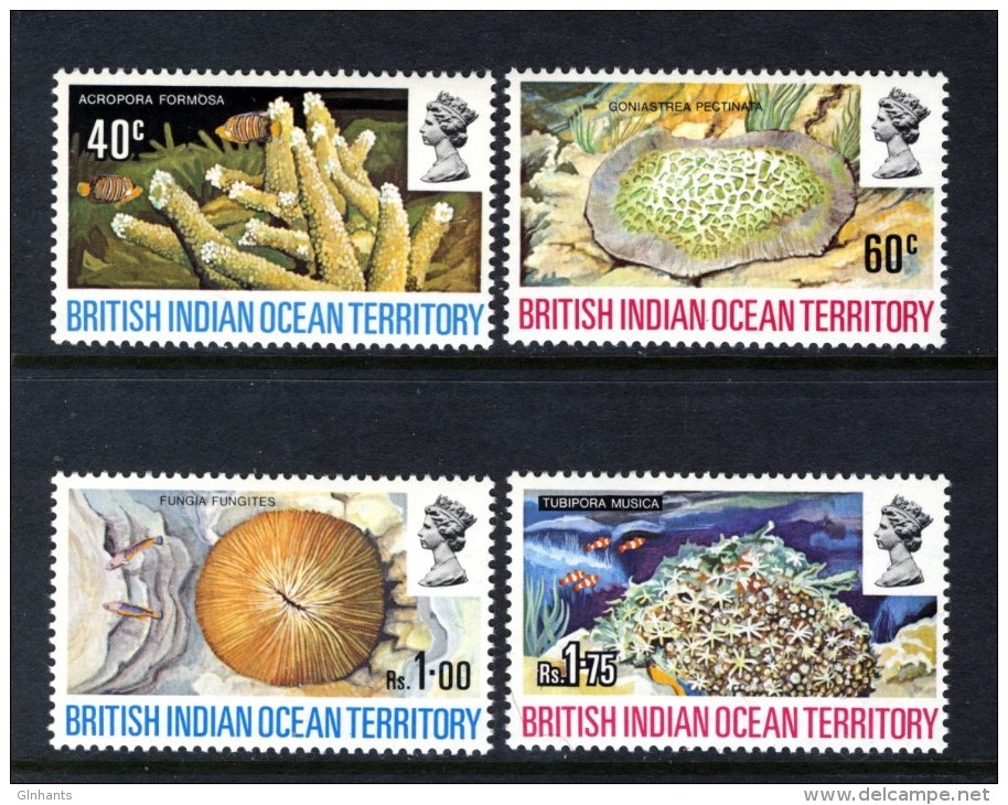 BRITISH INDIAN OCEAN TERRITORY BIOT - 1972 CORALS SET (4V) FINE MNH ** - British Indian Ocean Territory (BIOT)