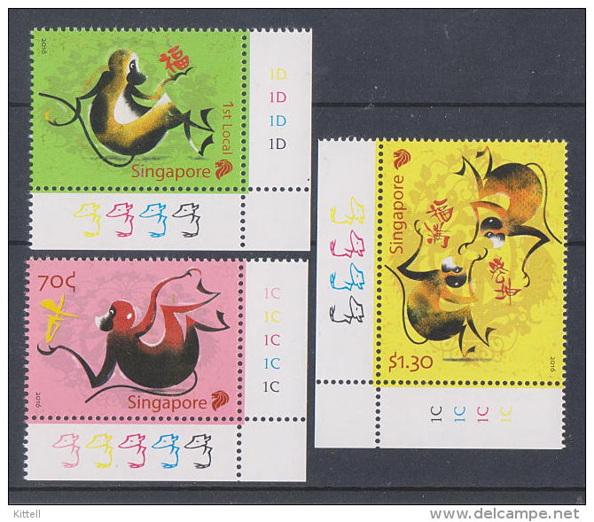 Singapore 2016  Year Of Monkey MNH Zodiac - Astrology