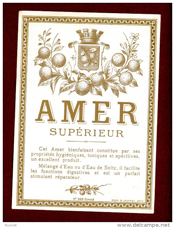 Ancienne étiquette, Amer Supérieur, Imp. Douin & Jouneau Paris - Andere & Zonder Classificatie