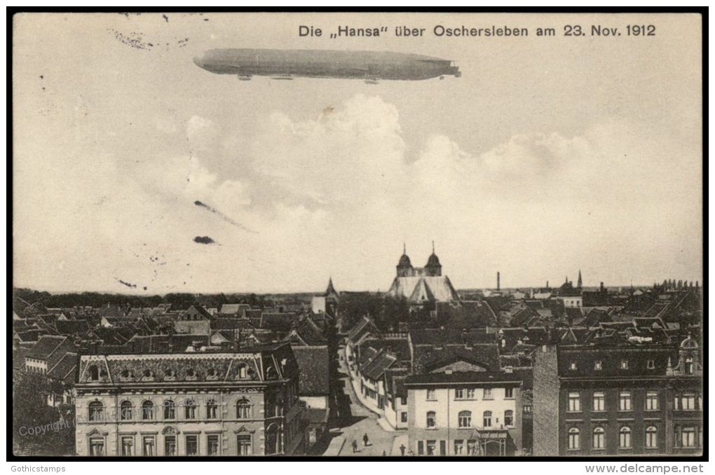 Germany 1913 Zeppelin Pioneer Airship Oschersleben Postcard 74609 - Ohne Zuordnung