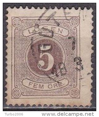 Schweden SUEDE 1874-77 Postage Due / Lösen Perforation 14 5 Ore Brown Michel P 3 A - Impuestos