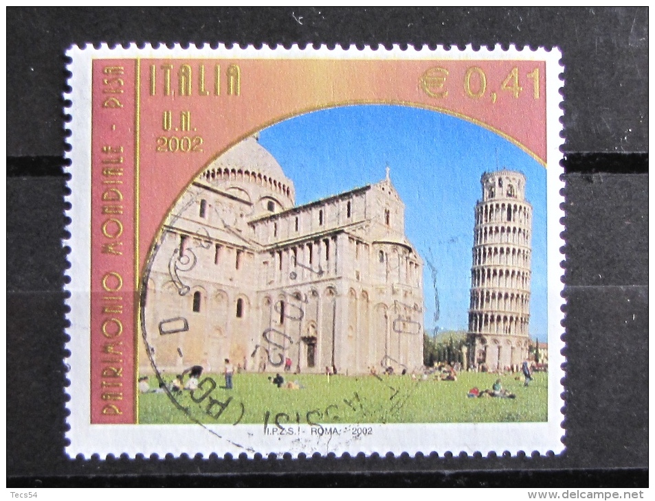 ITALIA USATI 2002 - RICCIONE 2002 PISA PATRIMONIO MONDIALE UNESCO - SASSONE 2645 - RIF. G 2154 - LUSSO - 2001-10: Usati