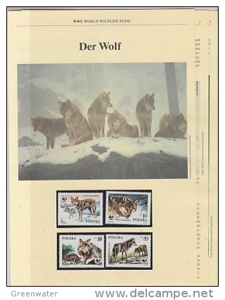 Poland 1985  WWF / Wolf  4v ** Mnh With 3 Leaflets With Information About The Issue (W528) - Unused Stamps