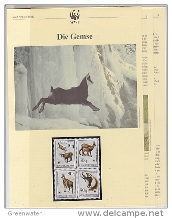 Albania 1990 WWF /  Wild Goats  4v ** Mnh With 3 Leaflets With Information About The Issue (W532) - Unused Stamps