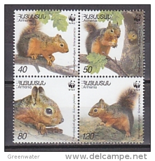 Armenia 2001  WWF /  Squirrels  4v ** Mnh  (26886A) - Unused Stamps