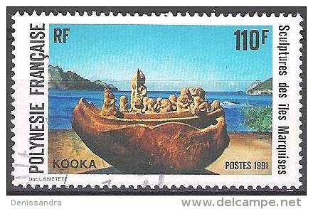 Polynésie Française 1991 Michel 588 O Cote (2005) 2.40 € Sculpture Kooka Cachet Rond - Used Stamps