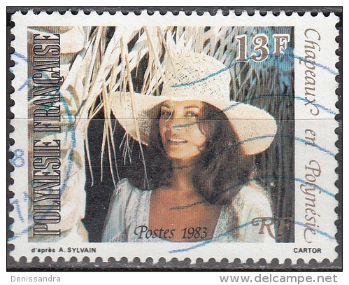 Polynésie Française 1983 Michel 377 O Cote (2005) 0.50 € Femme Avec Chapeau Cachet Rond - Oblitérés