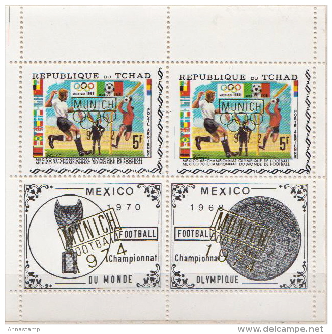 Chad MNH Overprinted Football Sheetlet And SS, München 1972 - 1970 – Mexico