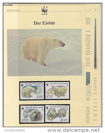 Russia 1987  WWF /   Polar Bear 4v ** Mnh With 3 Leaflets With Information About The Issue (W539) - Unused Stamps