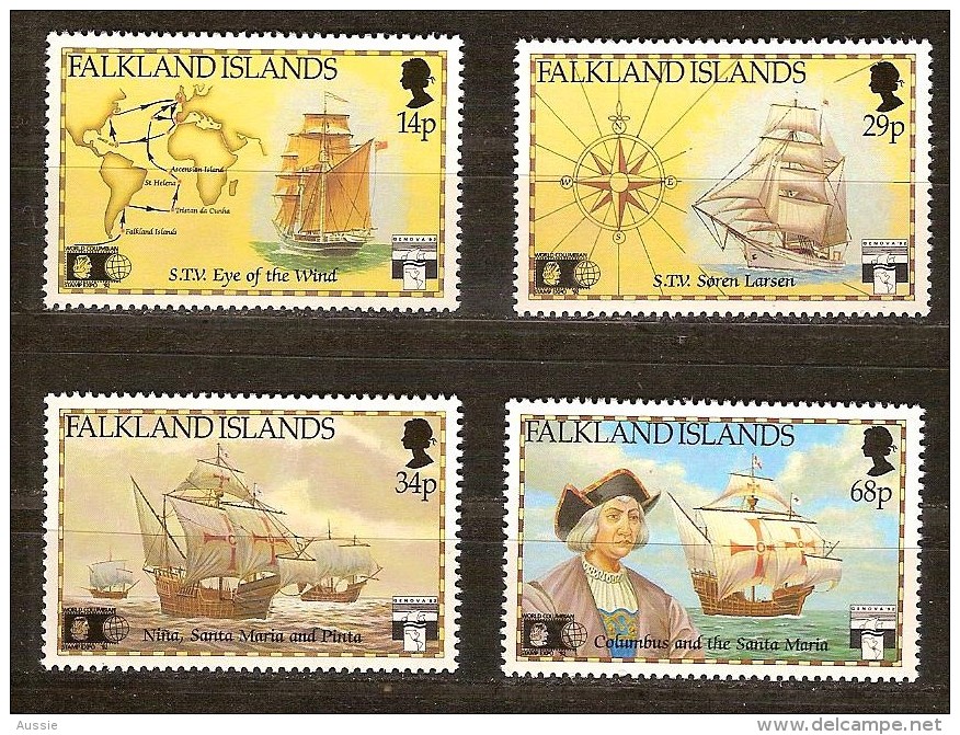 Falkland Islands 1991 Yvertn° 563-66 *** MNH Cote 55 FF Bateaux Schepen Ships Colomb - Falkland