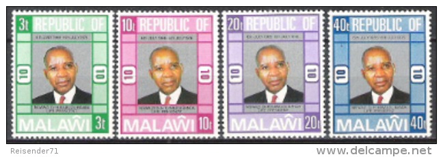 Malawi 1976 Geschichte Unabhängigkeit Republik Persönlichkeiten Präsidenten Hastings Kamuzu Banda, Mi. 263-6 ** - Malawi (1964-...)