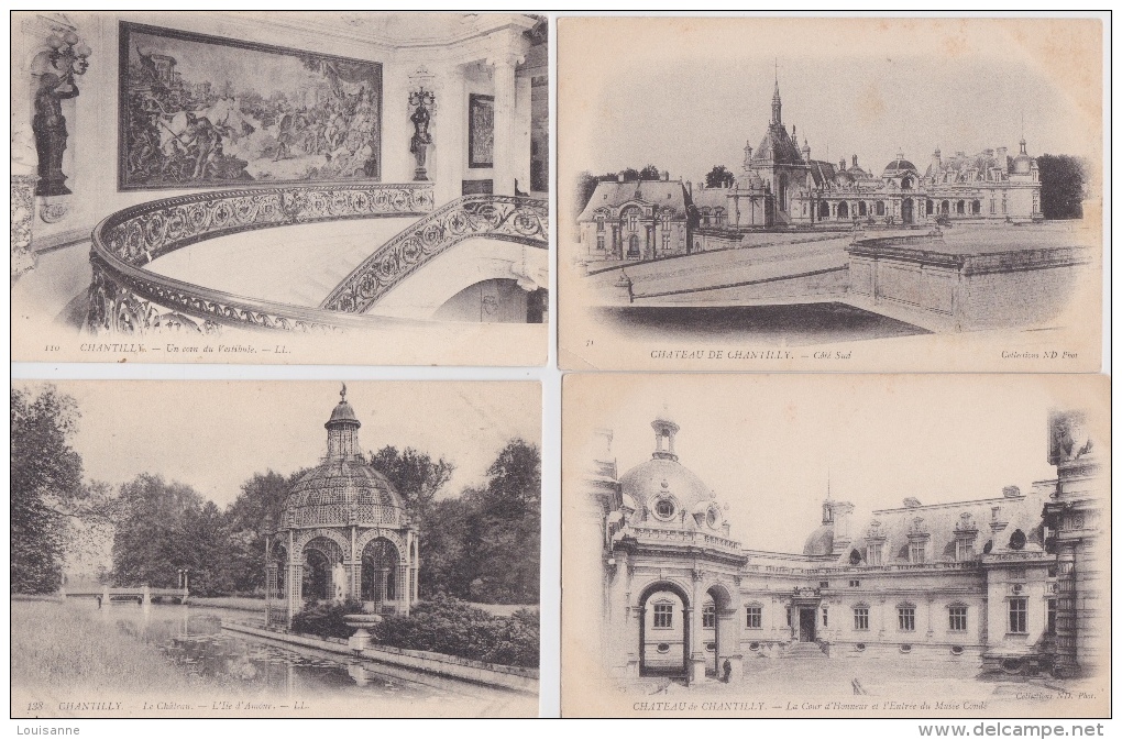 LOT  DE  19    CPA   DU   CHÂTEAU  DE  CHANTILLY   -  Toutes Scanées - 5 - 99 Cartes