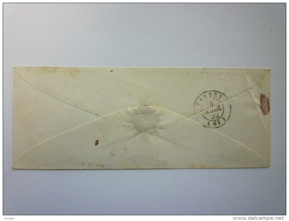 Enveloppe Au Départ De  LANNEMEZAN  (HP)  à Destination De  TARBES   1852    - 1849-1876: Période Classique
